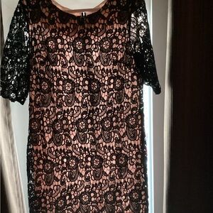 Studio One Black Lace Overlay Dress